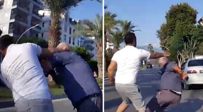 Yaşlı adamın yere düştüğü yumruklu trafik kavgasının yeni görüntüleri ortaya çıktı