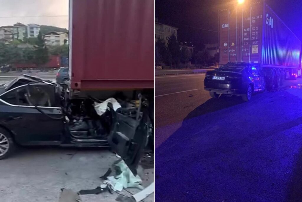 Kocaeli'de tıra çarpan otomobilde baba ve oğlu hayatını kaybetti