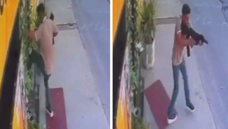 Sevgilisinin çalıştığı eğlence mekanı önünde pompalı tüfekle ateş rastgele ateş açtı