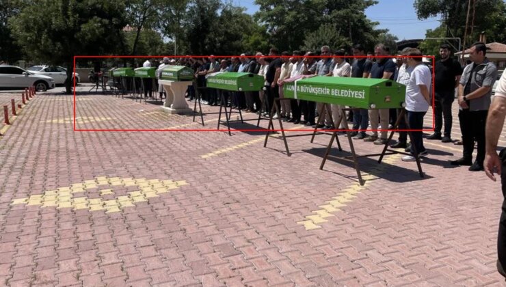 Kahreden görüntü! Aynı aileden 3’ü çocuk 5 kişi yan yana defnedildi