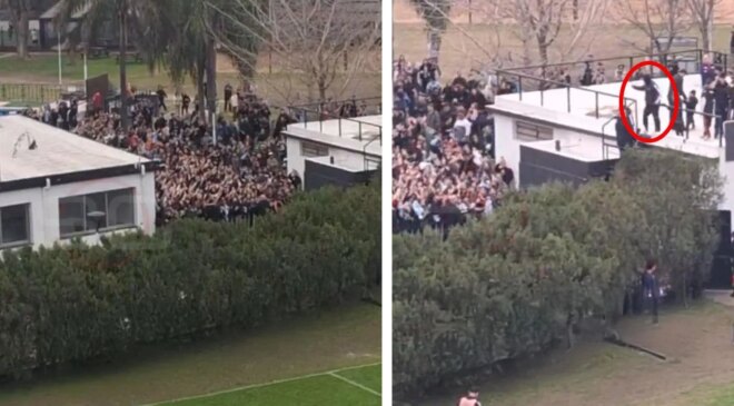 Messi’nin maç izlemeye geldiğini duyan Arjantinliler stadyuma akın etti