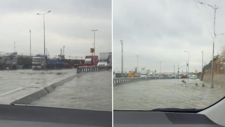 Harem Sahil Yolu’nu da su bastı, denizle kara birleşti