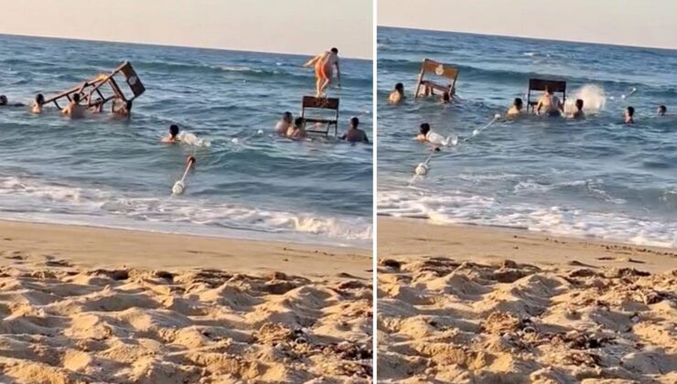Arnavutköy’de cankurtaran kulesini yerinden söküp kendilerine atlama platformu yaptılar
