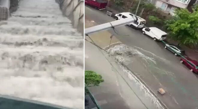 İstanbul’a beklenen yağış başladı, yollar dakikalar içinde göle döndü