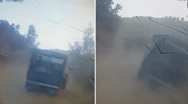 Yangın bölgesinden dehşete düşüren görüntü: Allah gitti adam!