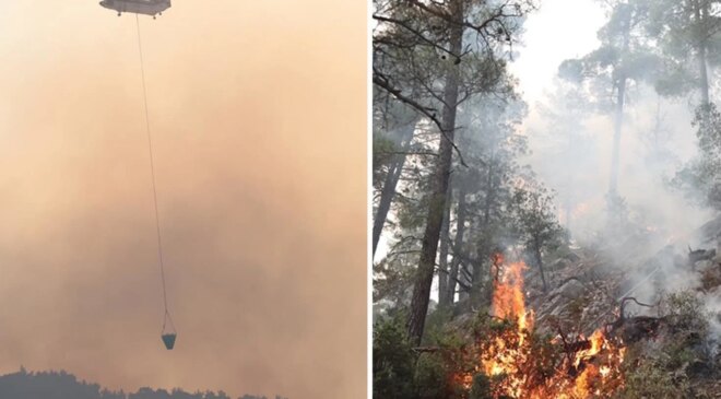 Antalya’da ormanlık alanda çıkan yangına müdahale ediliyor