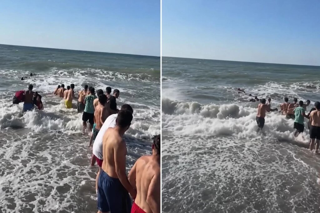 Zonguldak'ta Yasağa Rağmen Denize Girenler İnsan Zinciriyle Kurtarıldı