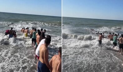 Zonguldak’ta yasağa rağmen denize girenleri “insan zinciri” kurtardı