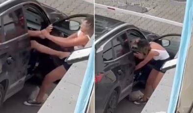 Kadıköy’de iki kadın arasındaki saç saça kavga kamerada