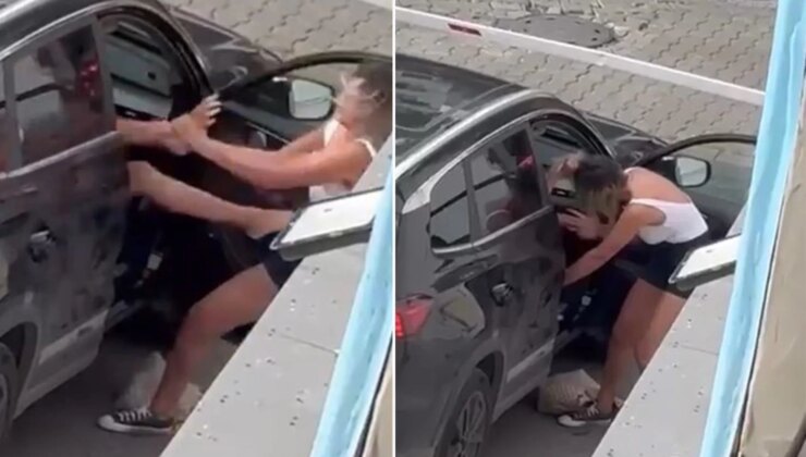 Kadıköy’de iki kadın arasındaki saç saça kavga kamerada