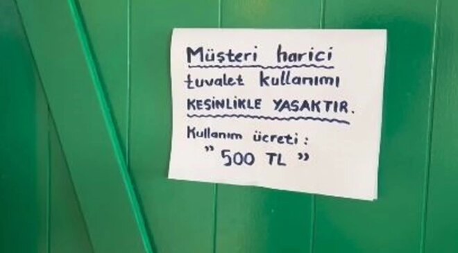 “Yok artık” dedirten görüntü! Tuvalet kullanmak 500 TL