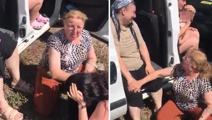 Evlerinin yanışını ağlayarak izlediler
