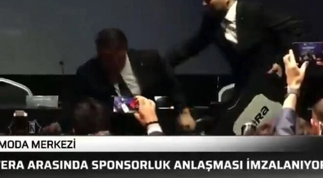 Serdal Adalı’nın talihsiz anı! Basın toplantısında yere düştü