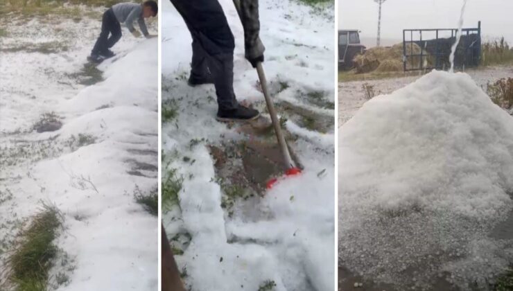 Ağustos ayında ilginç manzara: Kent bir anda beyaza büründü
