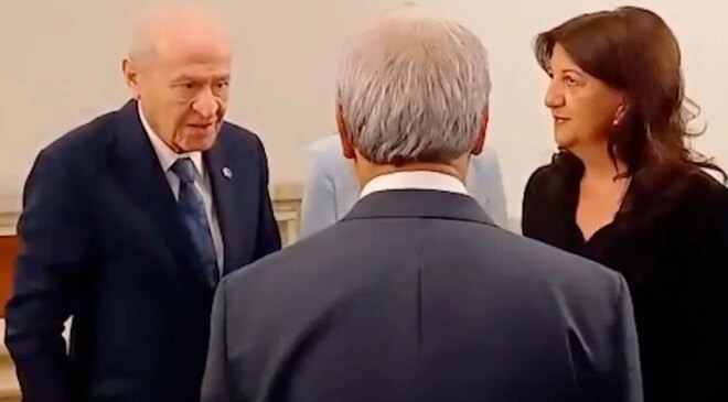 Bahçeli ile DEM Parti arasında samimi selamlaşma