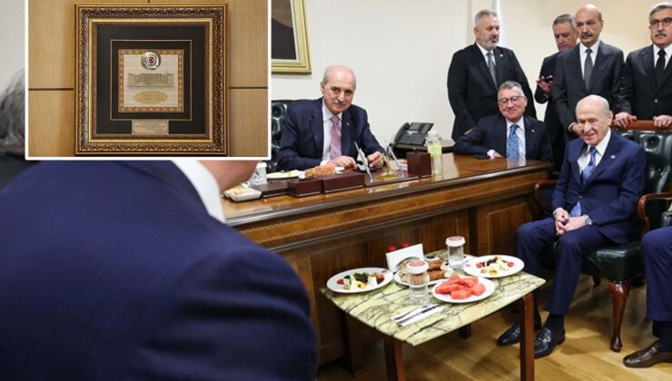 Bahçeli’den Kurtulmuş’a “Birliğin Gücü Milli İradenin Kararı” temalı hediye