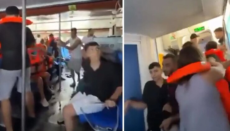 Girne açıklarında batan gemideki son anlar kamerada
