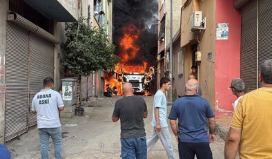 Çay içmeye giden ASKİ ekiplerinin vidanjörü yandı, mahalleli canını zor kurtardı