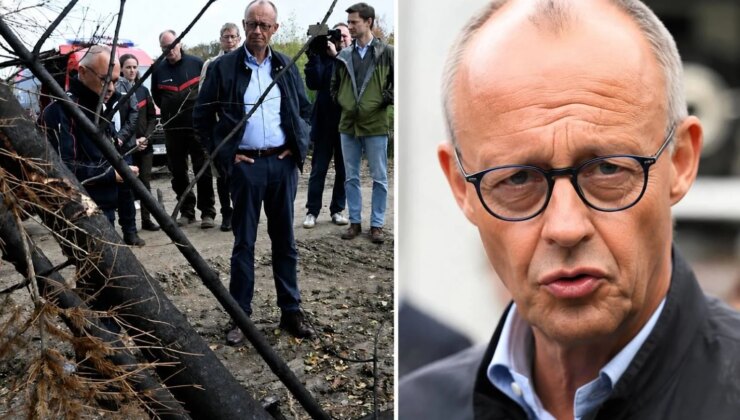 Tatilden dönen Merz, yangın bölgesinde protestoyla karşılandı