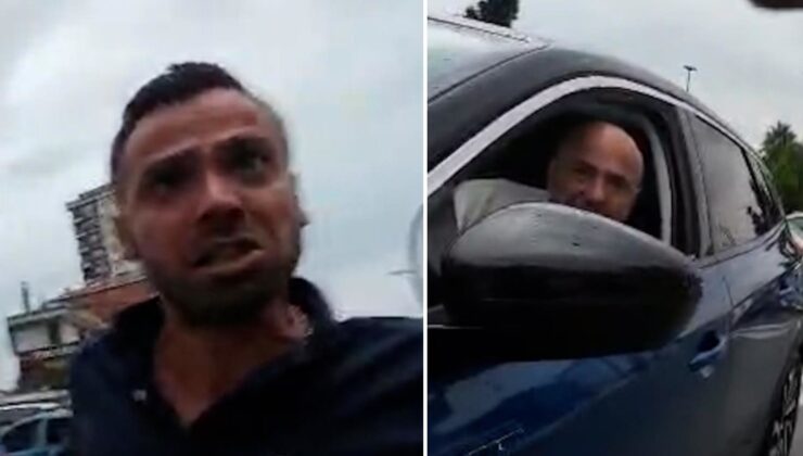 Trafik eşkıyaları dehşet saçtı! Bisikletliyi ezmek üzerelerdi, inip vahşice saldırdılar