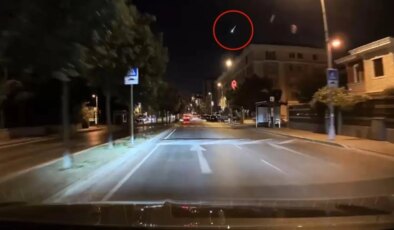 Büyükçekmece’de gök taşının düşme anı kamerada