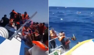 Girne açıklarında alabora olan gemiden dehşet verici görüntüler: Batıyoruz…