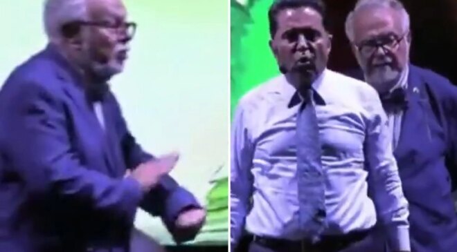 Celal Şengör’den Edremit Kitap Fuarı’nda konuşma süresini uzatan Ahmet Özer’e müdahale