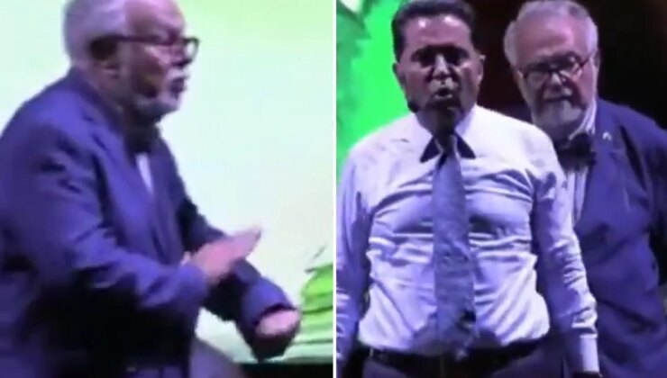 Celal Şengör’den Edremit Kitap Fuarı’nda konuşma süresini uzatan Ahmet Özer’e müdahale