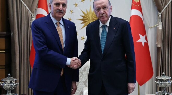 Cumhurbaşkanı Erdoğan, TBMM Başkanı Kurtulmuş’u kabul etti