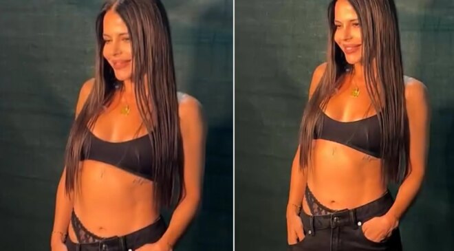 Simge Sağın’ın cesur kombini! “Görünen iç çamaşırı” trendine uydu