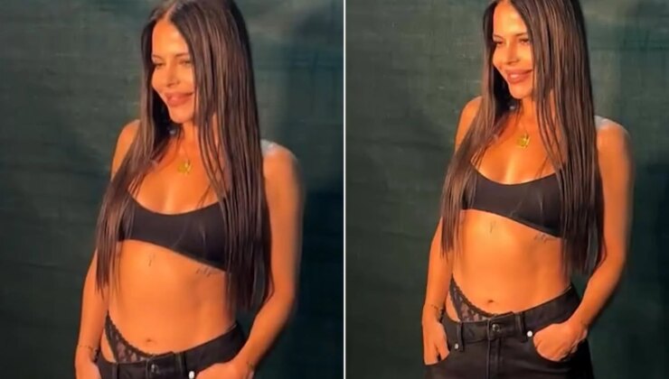 Simge Sağın’ın cesur kombini! “Görünen iç çamaşırı” trendine uydu