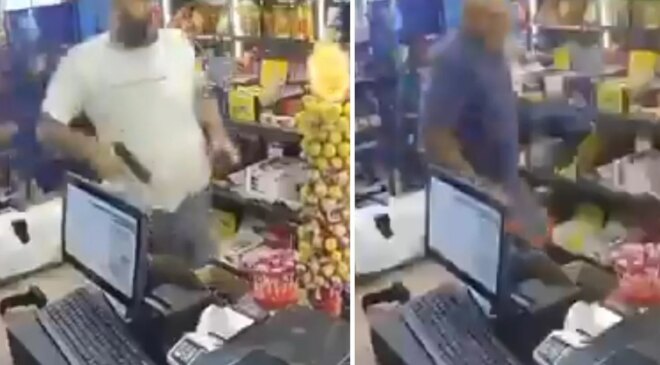 Marketteki korkunç saldırı kamerada