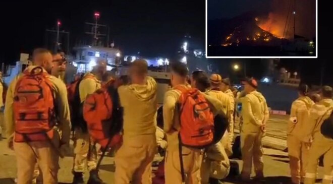 Marmaris’te arazözler çıkarma gemileriyle yangın bölgesine gidiyor