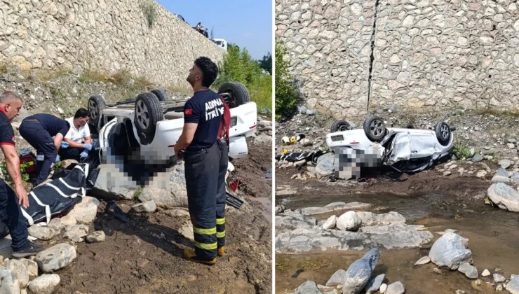 Otomobil dereye uçtu! Feci kazada iki kadın hayatını kaybetti