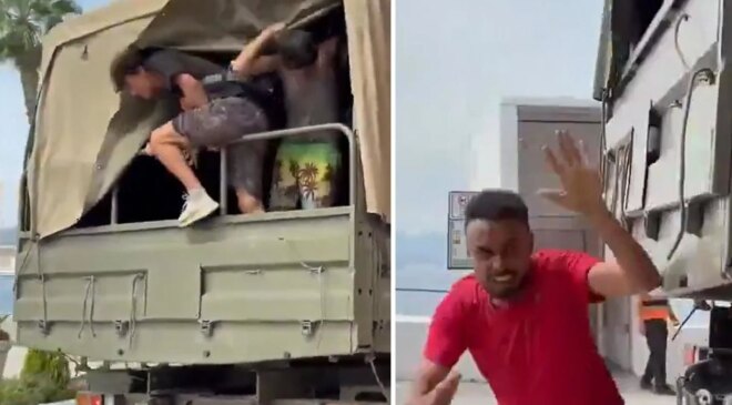 Sebte’de yakalanan Faslı göçmenler hareket halindeki askeri araçtan atlayıp kaçtı