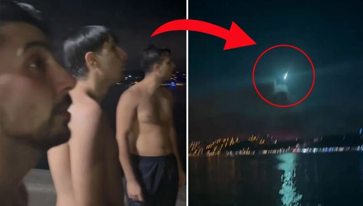 İstanbul semalarında gök taşı heyecanı! O anlar kamerada