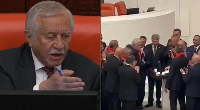 Genel Kurul’da dikkat çeken anlar: İYİ Partili Türkoğlu kürsüden güçlükle indirildi