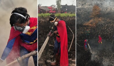 Gerçek hayattaki Supermen! Yangına kostümüyle koştu