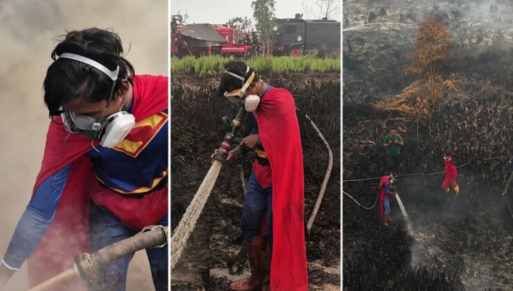 Gerçek hayattaki Supermen! Yangına kostümüyle koştu