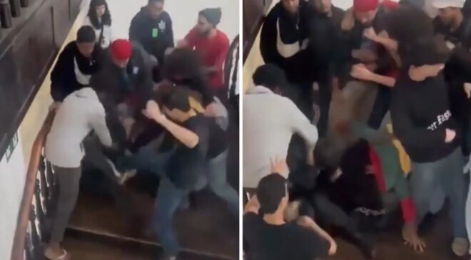 Giydiği tişört nedeniyle tekme tokat dövüldü
