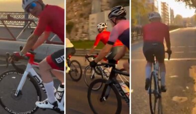 Görevden alınan eski vali Çiçekli İstanbul’da ortaya çıktı, Galata’da pedal çevirdi