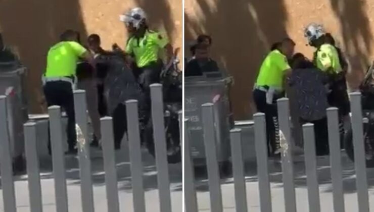 Saç saça, baş başa girdiler: Kadınların kaldırım kavgası kamerada