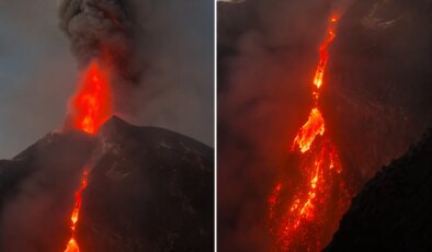 Etna Yanardağı yeniden faaliyete geçti: Lav ve kül bulutu gökyüzünü kapladı