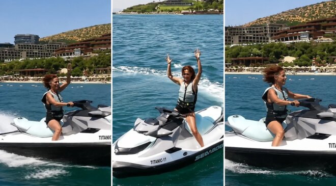 Yıldız Tilbe’den jet ski şovu! “Yapay zeka” diyenlere böyle yanıt verdi