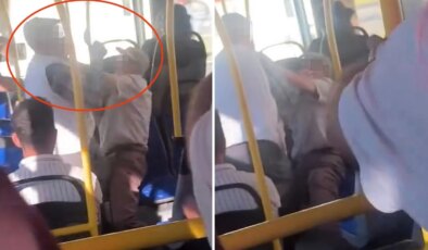 Malatya’da halk otobüsünde yaşlı yolcular birbirine girdi