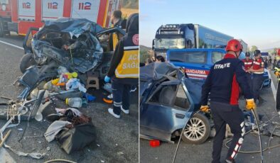 Hurdaya dönen araçta anne ve 7 yaşındaki oğlu hayatını kaybetti