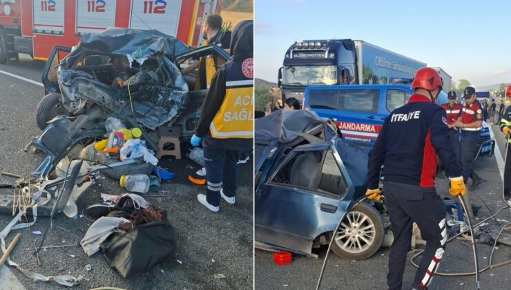 Hurdaya dönen araçta anne ve 7 yaşındaki oğlu hayatını kaybetti