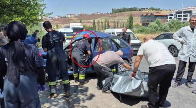 Talihsiz kadının cenazesi sıkıştığı araçtan güçlükle çıkarıldı