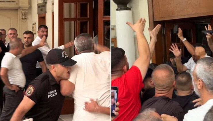 Adana’da servis plakası ihalesine tepki! Belediye önünde arbede çıktı