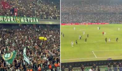 Kocaelispor-Amedspor maçında tribünler geceye damga vurdu